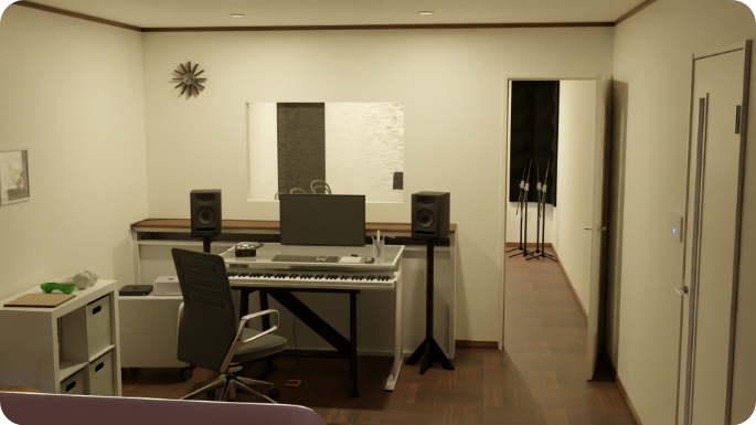 ゲッシコンチェルト 収録制作室